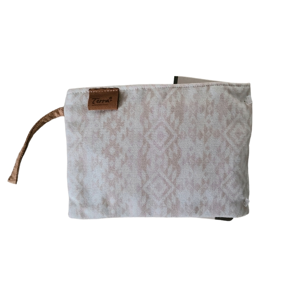 Terra Natural Designs Vegan Tan Aztec Print Wristlet Clutch